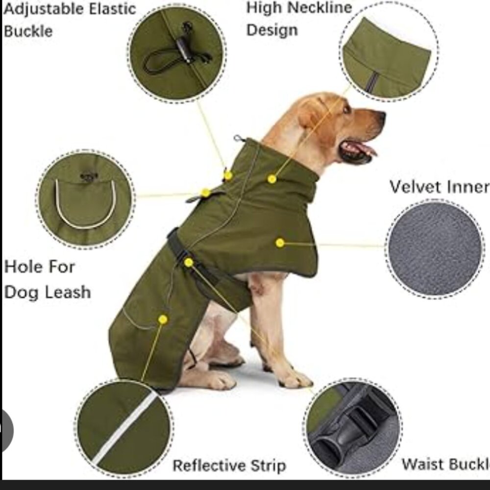 Dog Coat (Large) - Waterproof, Windproof, Reflective